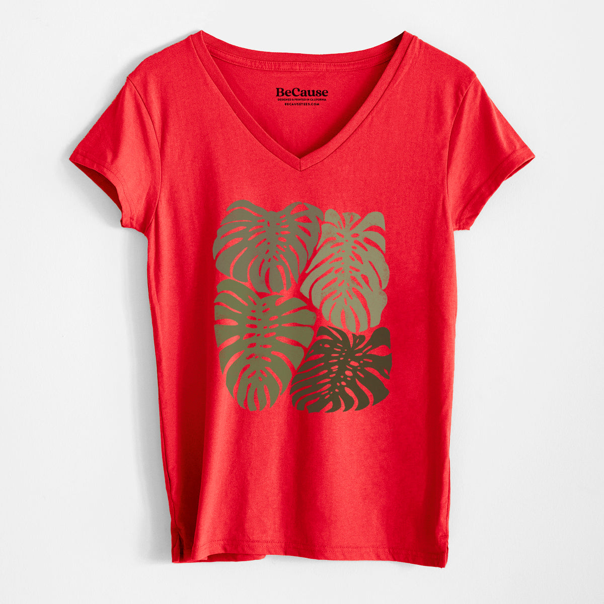 Monstera Vibes - Women&#39;s 100% Recycled V-neck