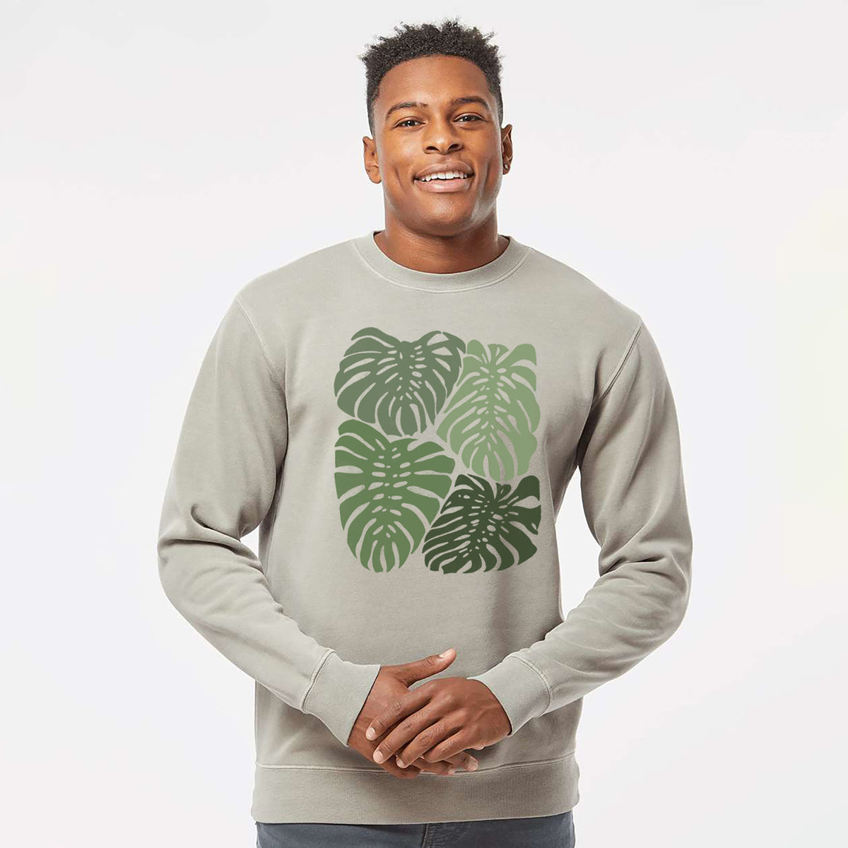 Monstera Vibes - Unisex Pigment Dyed Crew Sweatshirt