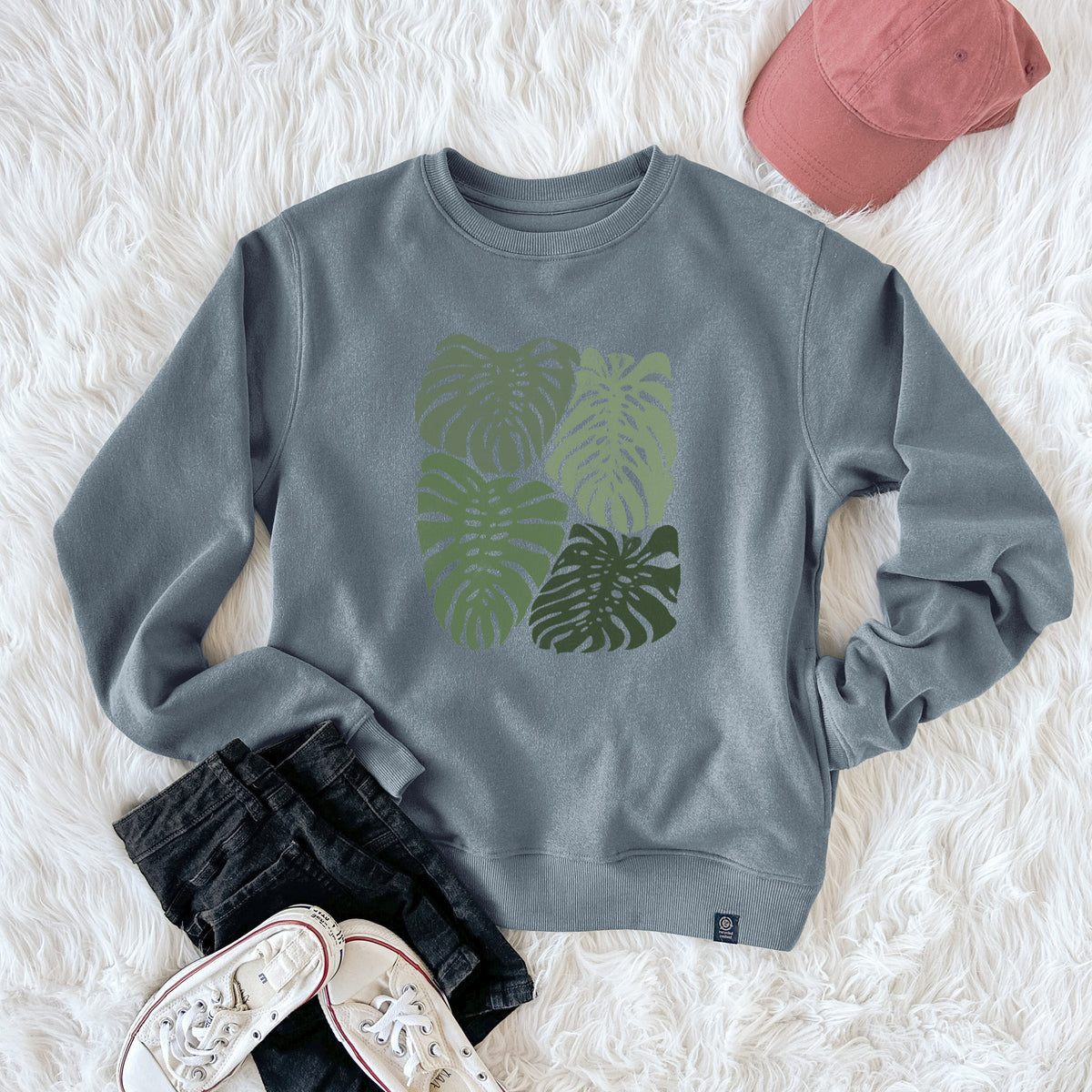 Monstera Vibes  - Unisex Reclaimed Crewneck Sweatshirt