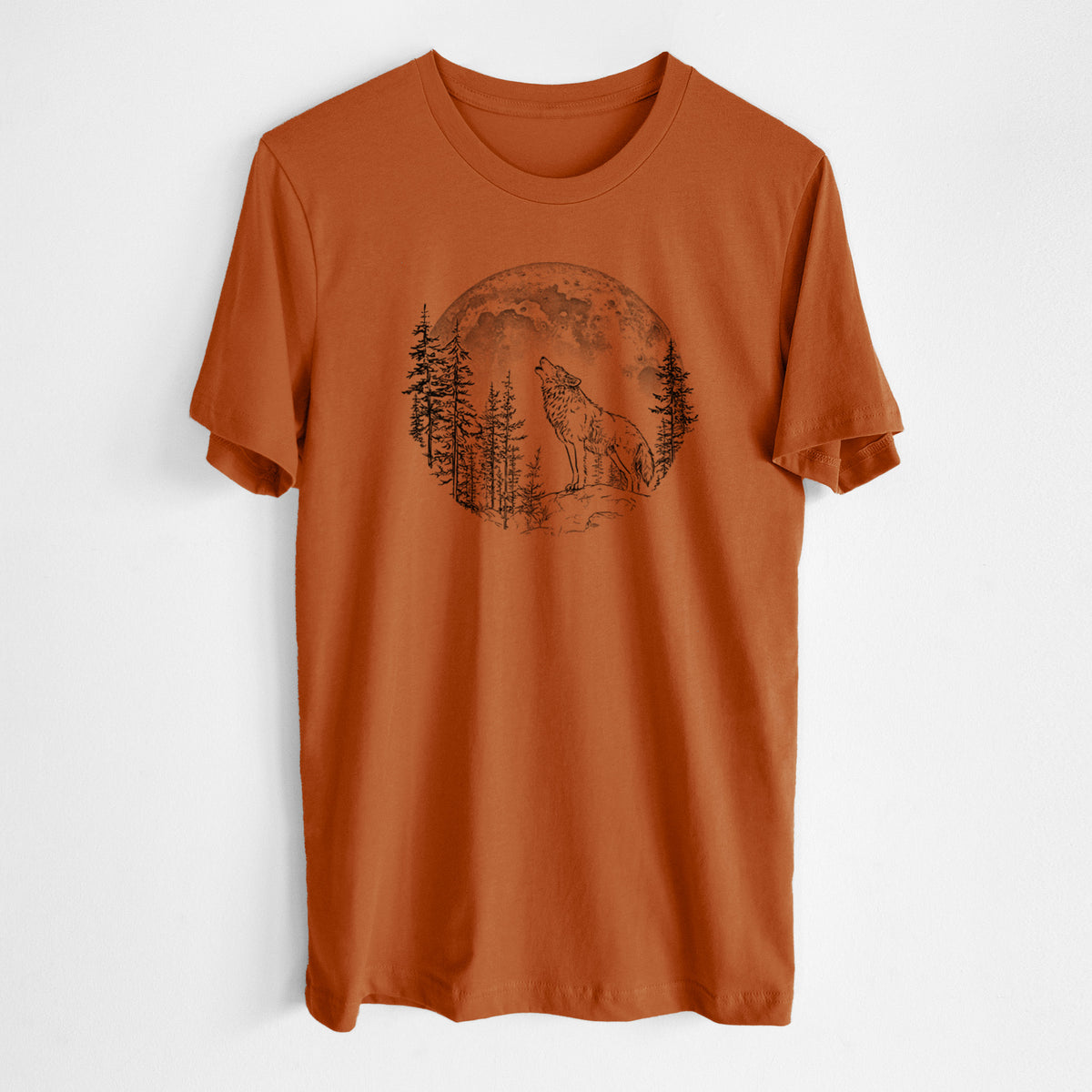 Wolf Howling at the Moon - Lightweight 100% Cotton Unisex Crewneck