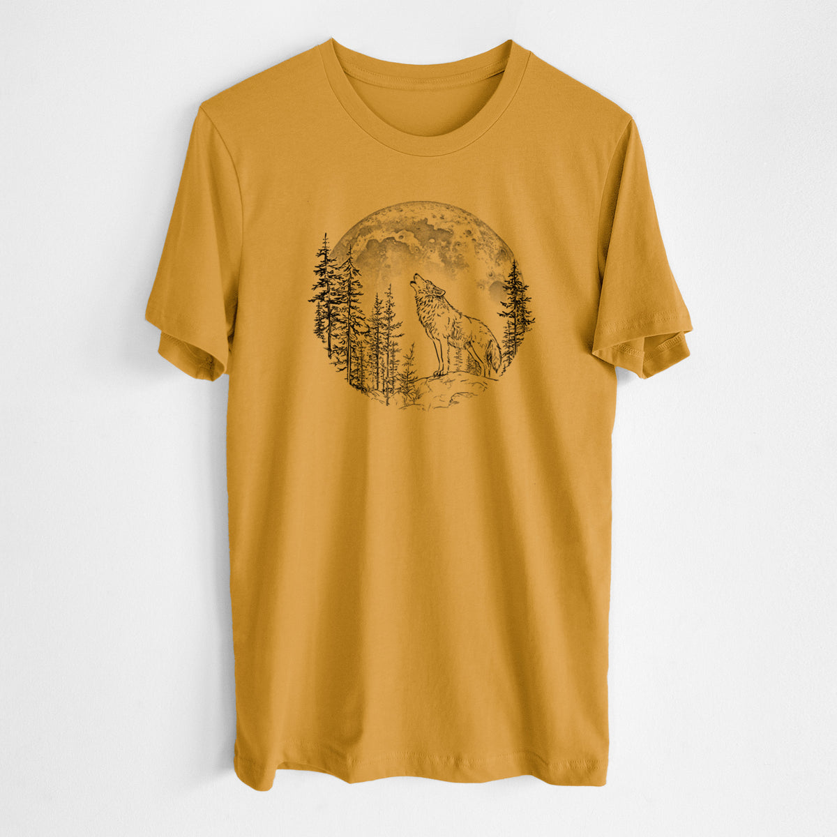 Wolf Howling at the Moon - Lightweight 100% Cotton Unisex Crewneck