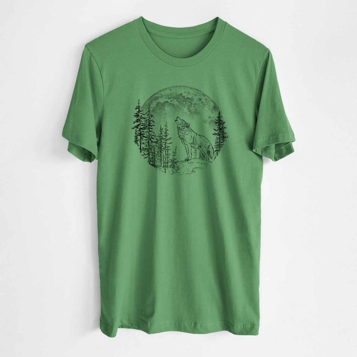 Wolf Howling at the Moon - Lightweight 100% Cotton Unisex Crewneck