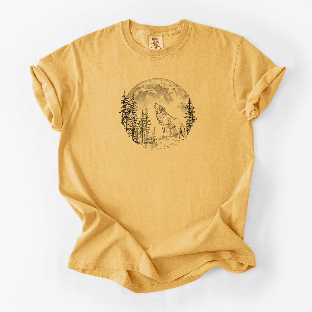 Wolf Howling at the Moon - Unisex Comfort Colors Garment-Dyed Heavyweight T-shirt