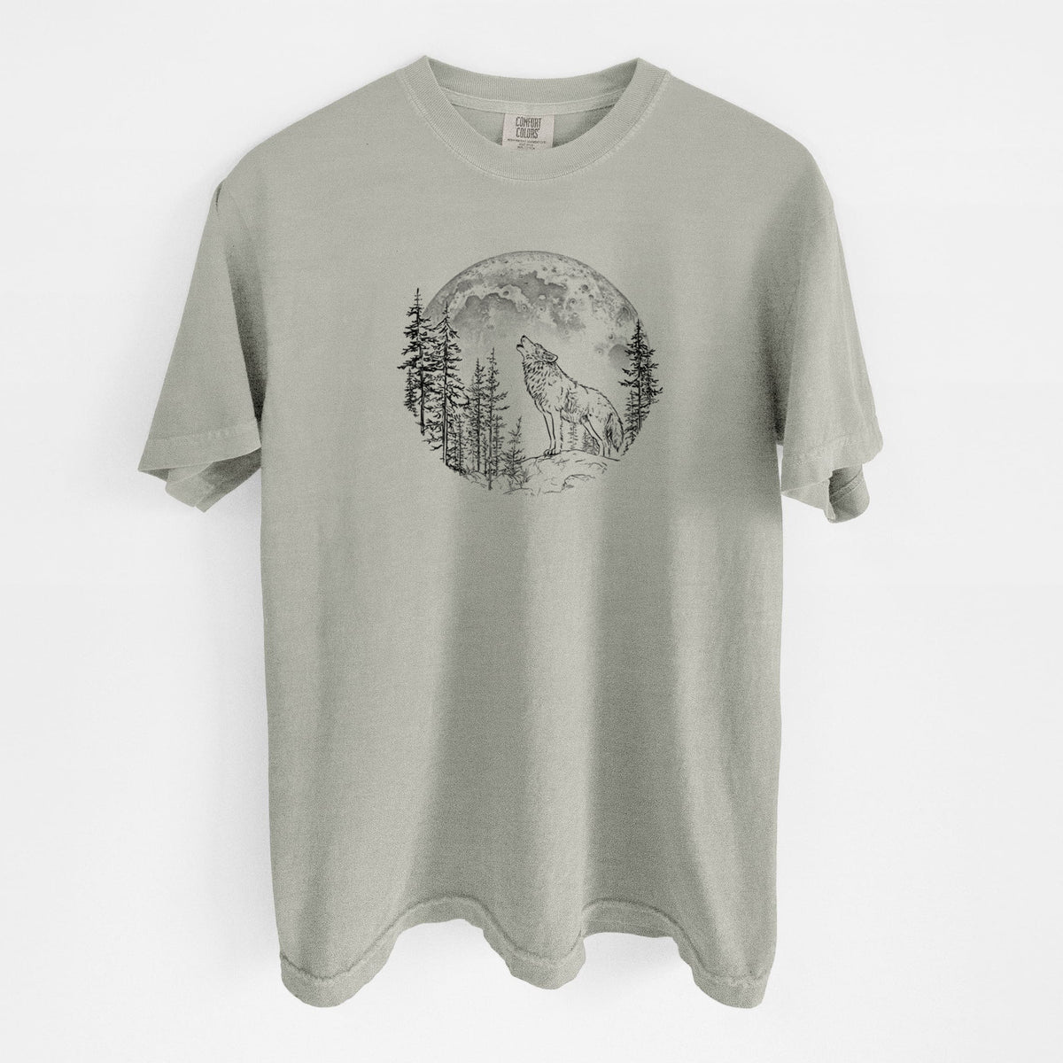 Wolf Howling at the Moon - Unisex Comfort Colors Garment-Dyed Heavyweight T-shirt
