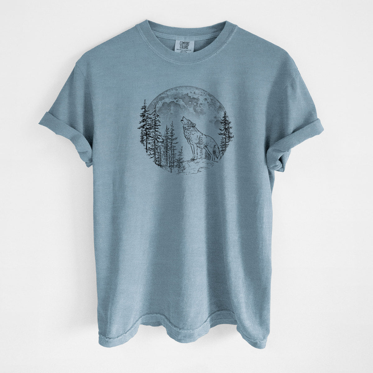 Wolf Howling at the Moon - Unisex Comfort Colors Garment-Dyed Heavyweight T-shirt