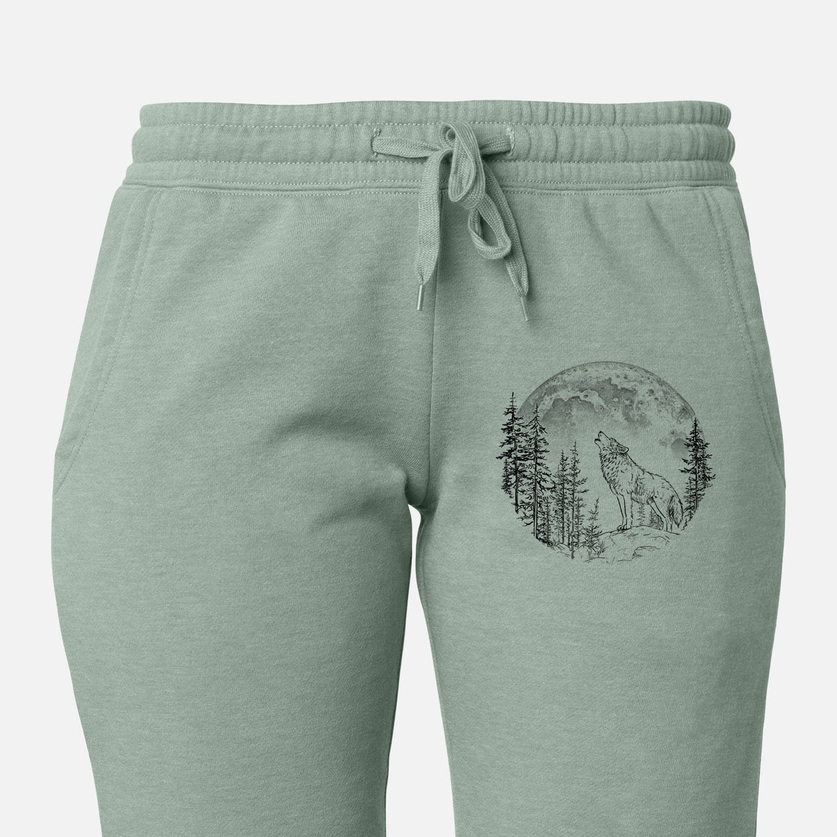 Wolf Howling at the Moon - Women's Cali Wave Jogger Sweatpants