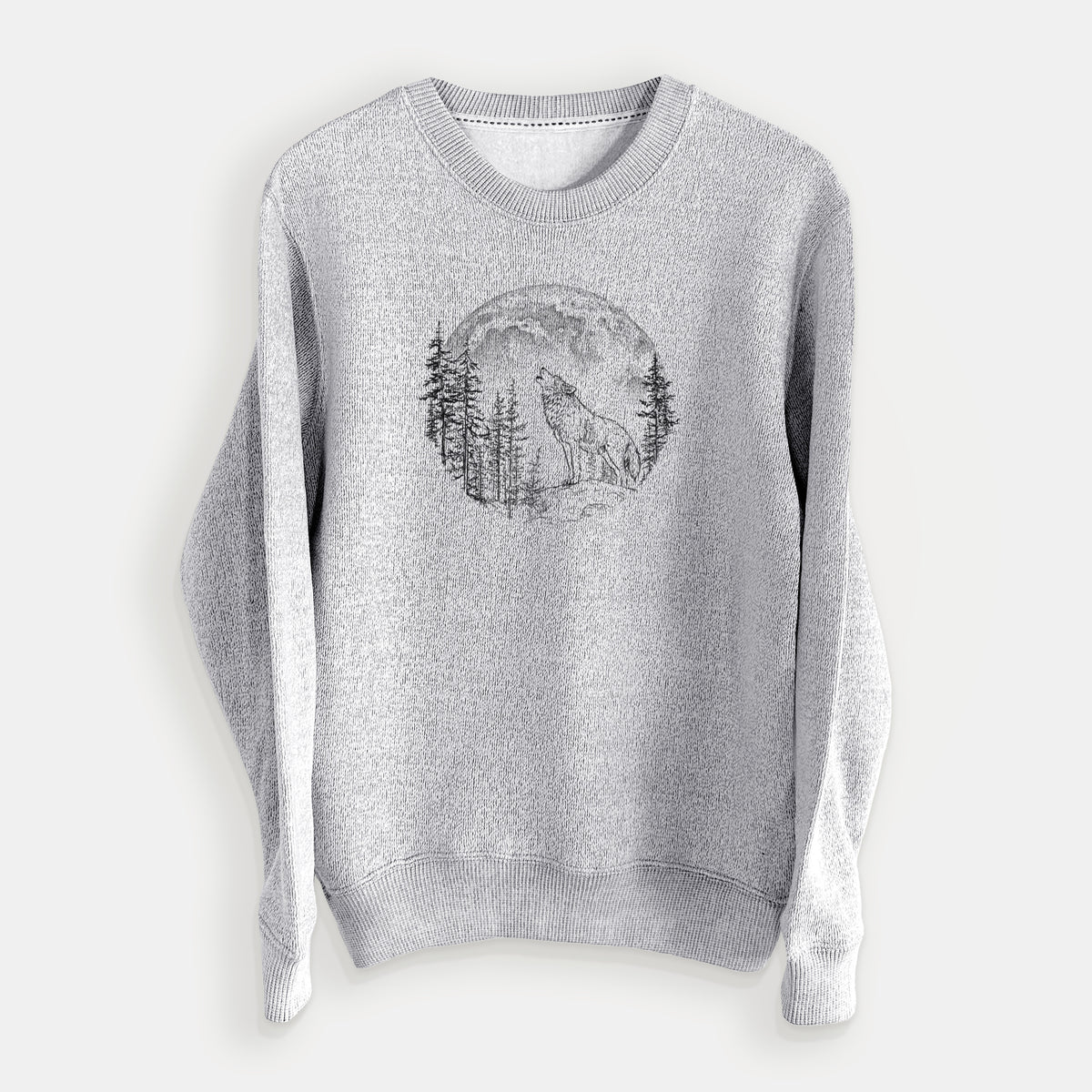 Wolf Howling at the Moon - Knit Sweatshirt