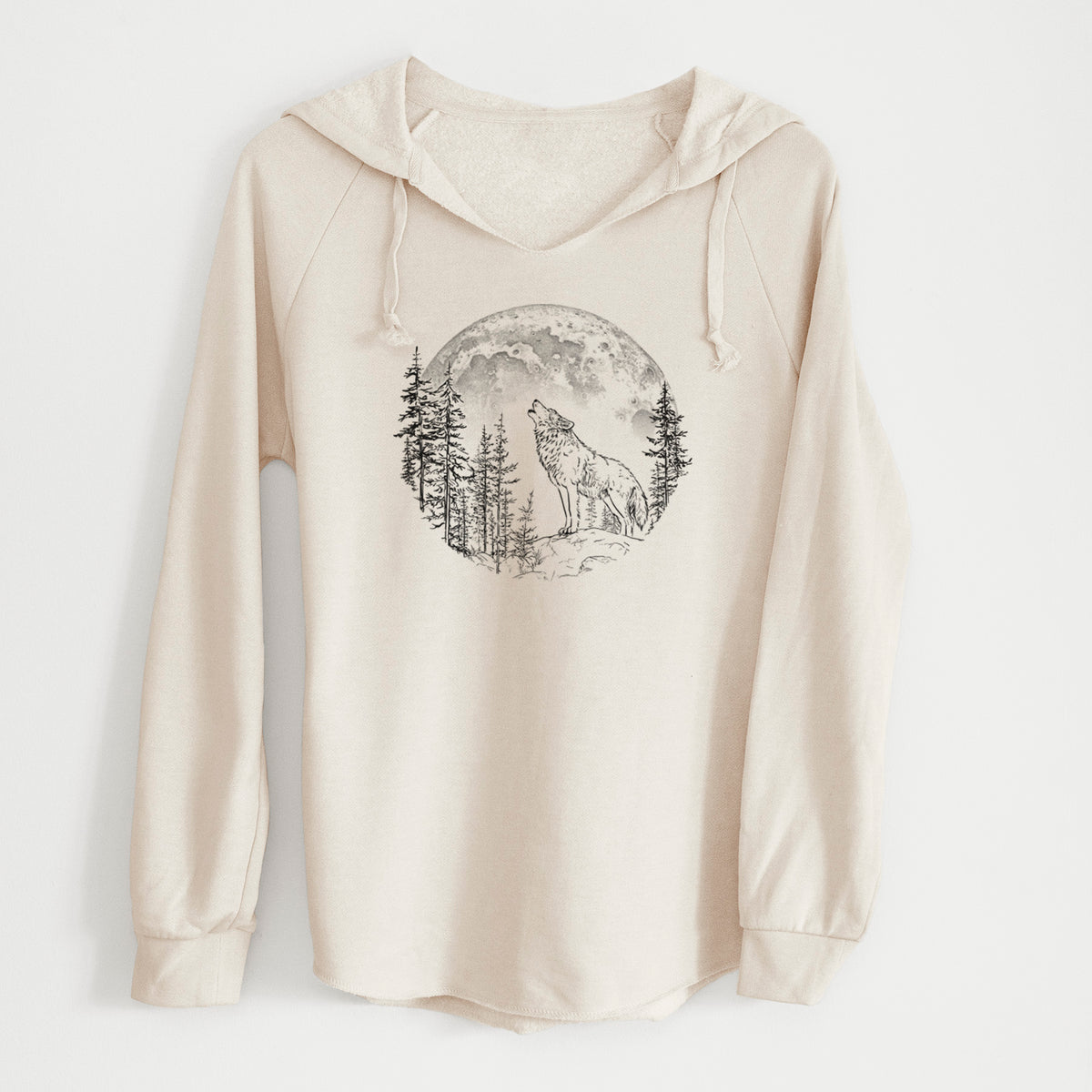 Wolf Howling at the Moon - Cali Wave Hooded Sweatshirt