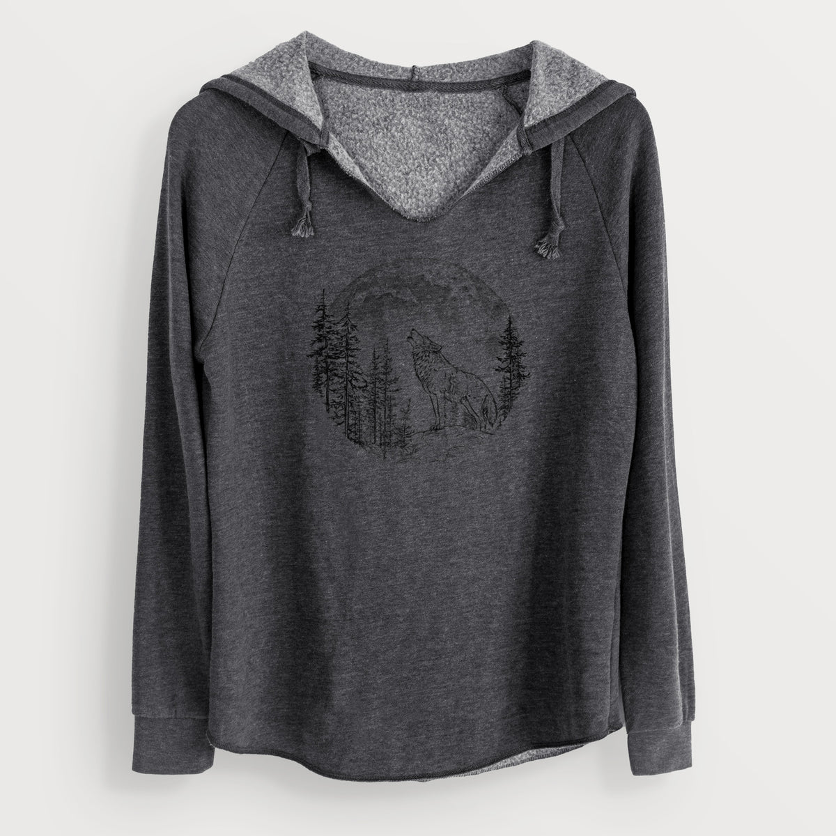 Wolf Howling at the Moon - Cali Wave Hooded Sweatshirt