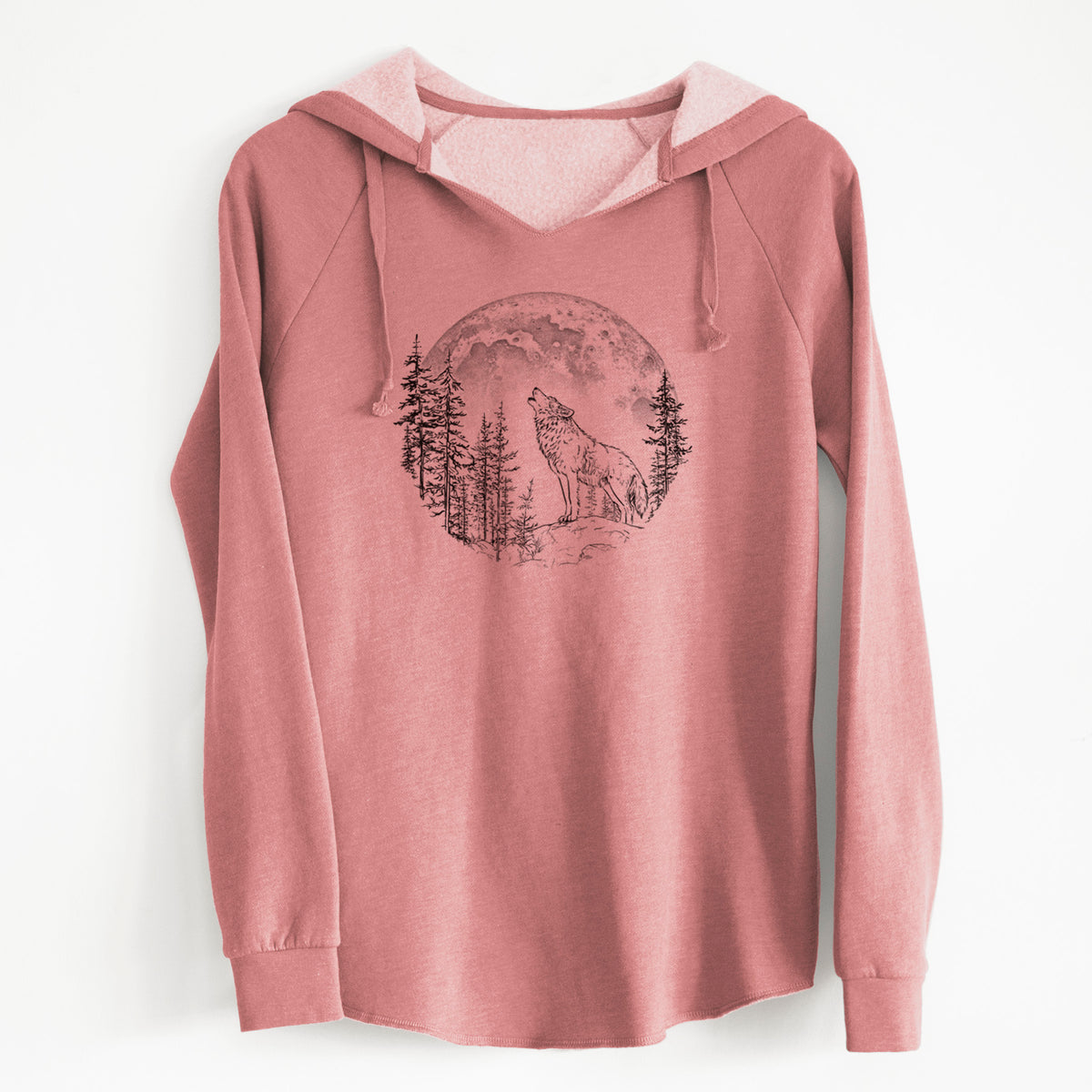 Wolf Howling at the Moon - Cali Wave Hooded Sweatshirt