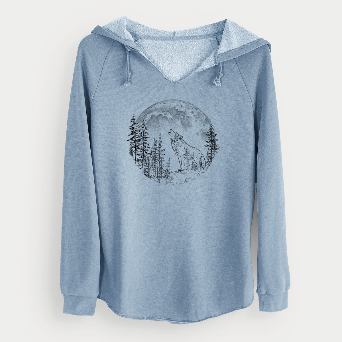 Wolf Howling at the Moon - Cali Wave Hooded Sweatshirt