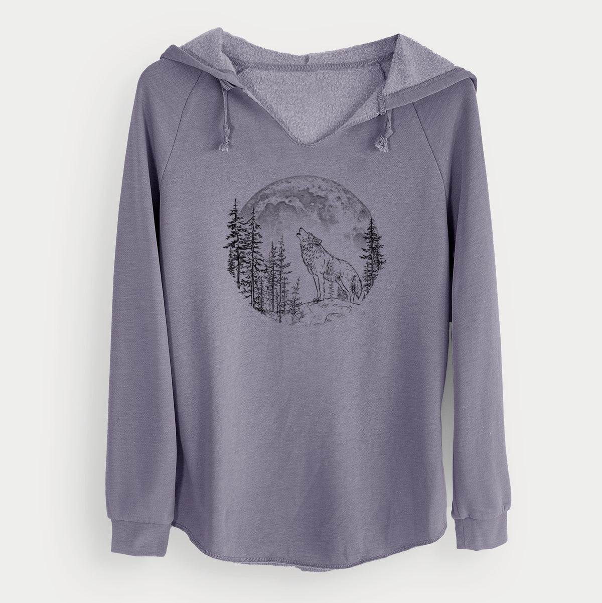 Wolf Howling at the Moon - Cali Wave Hooded Sweatshirt