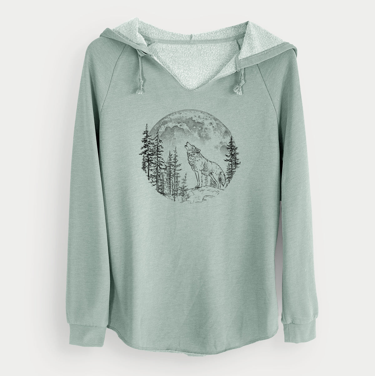 Wolf Howling at the Moon - Cali Wave Hooded Sweatshirt