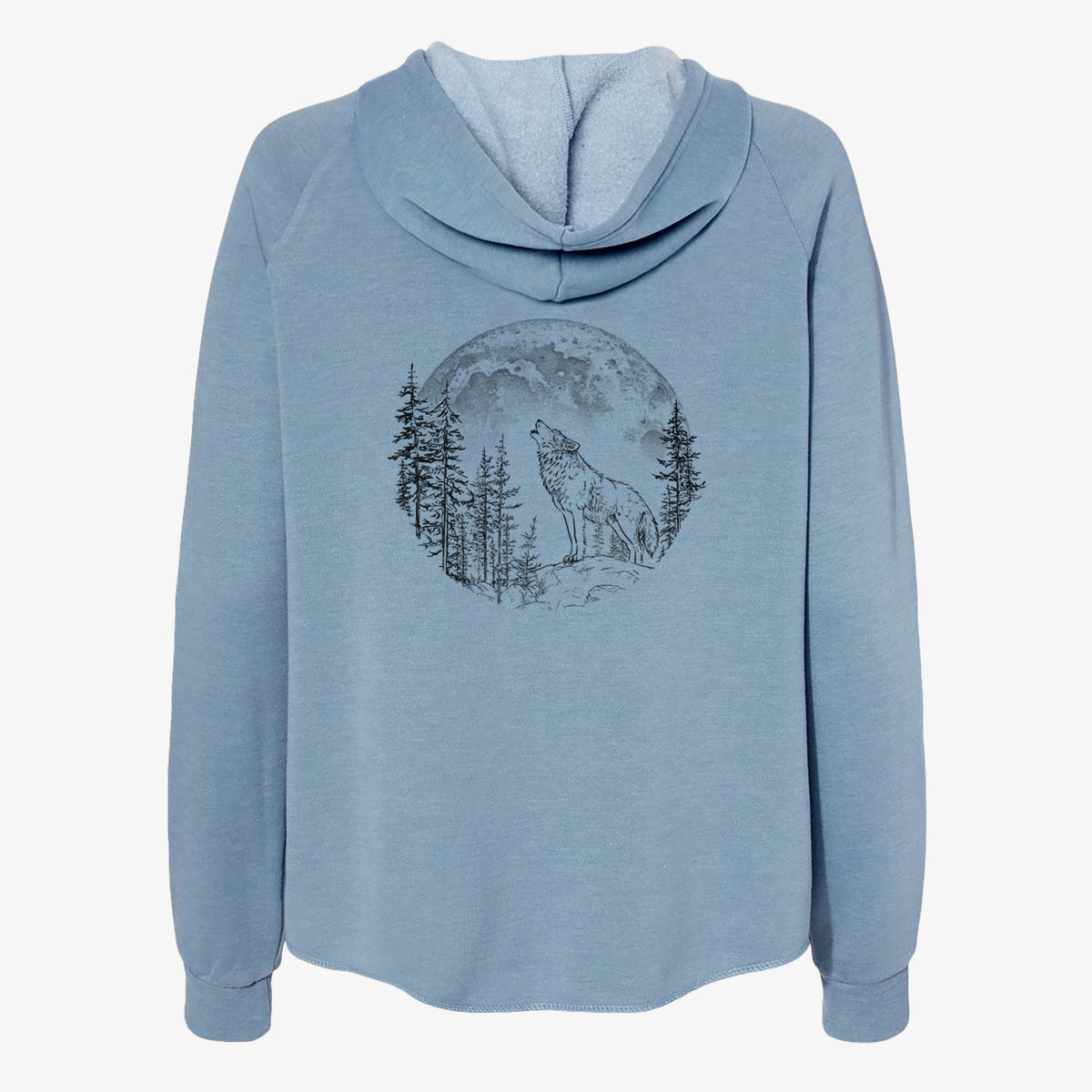 Wolf Howling at the Moon - Women's Cali Wave Zip-Up Sweatshirt