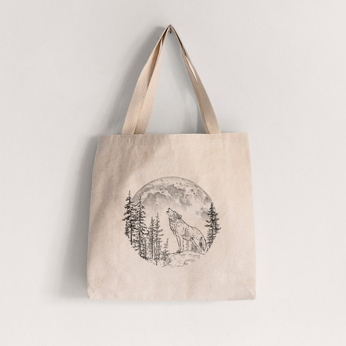 Wolf Howling at the Moon - Tote Bag