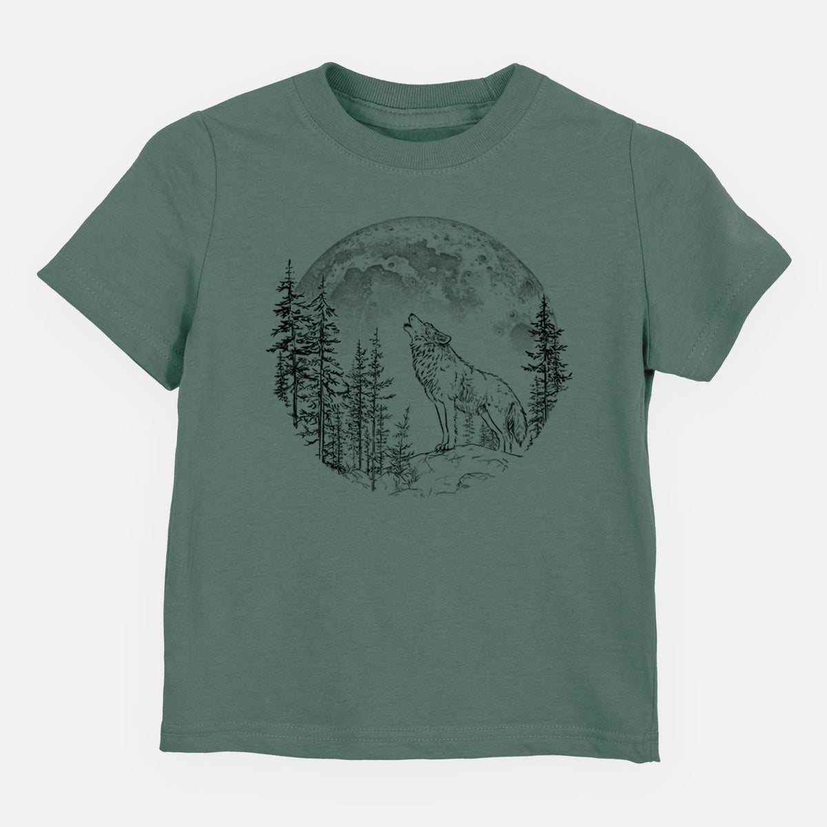 Wolf Howling at the Moon - Toddler/Youth Shirt