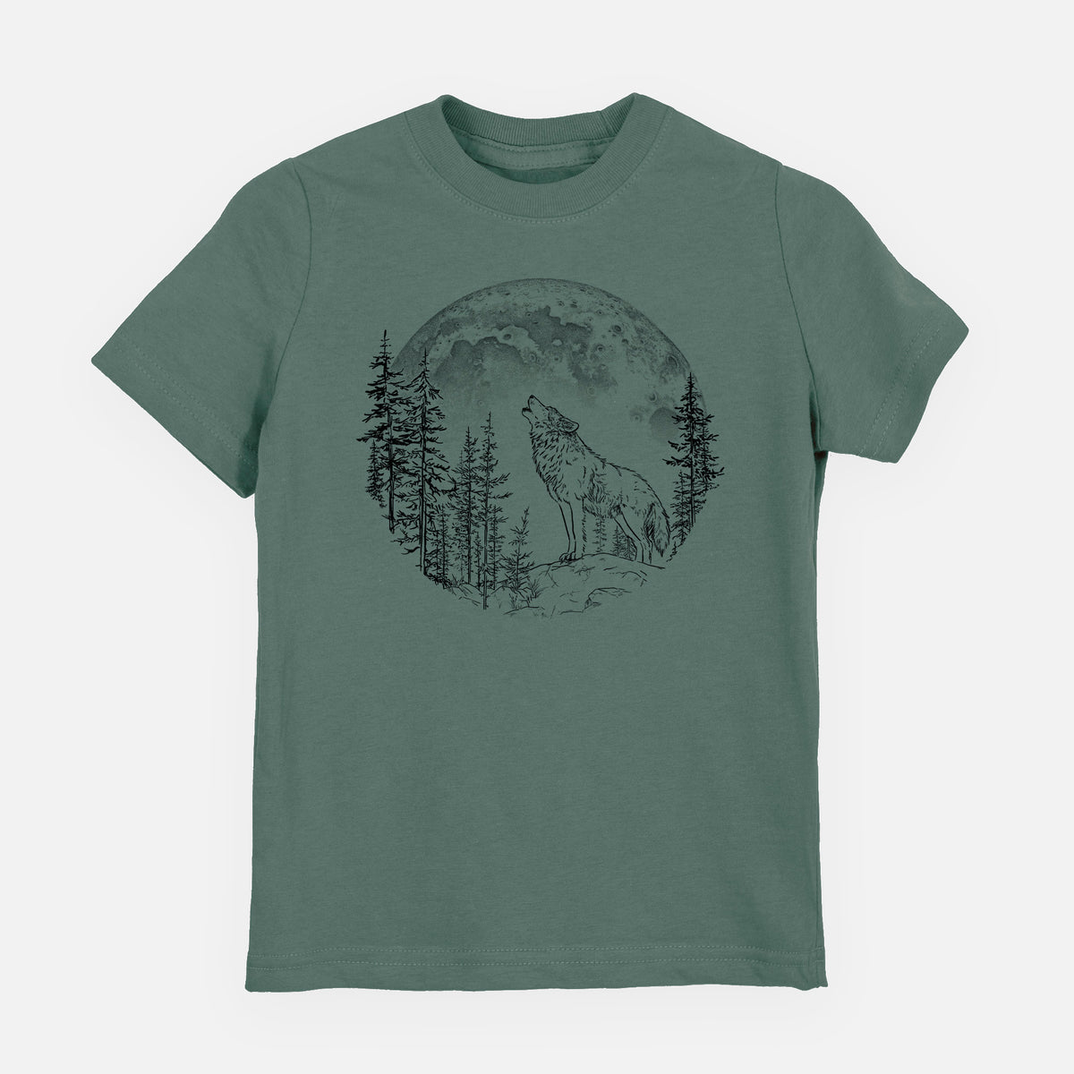 Wolf Howling at the Moon - Toddler/Youth Shirt