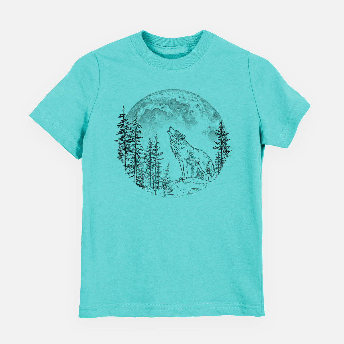 Wolf Howling at the Moon - Toddler/Youth Shirt