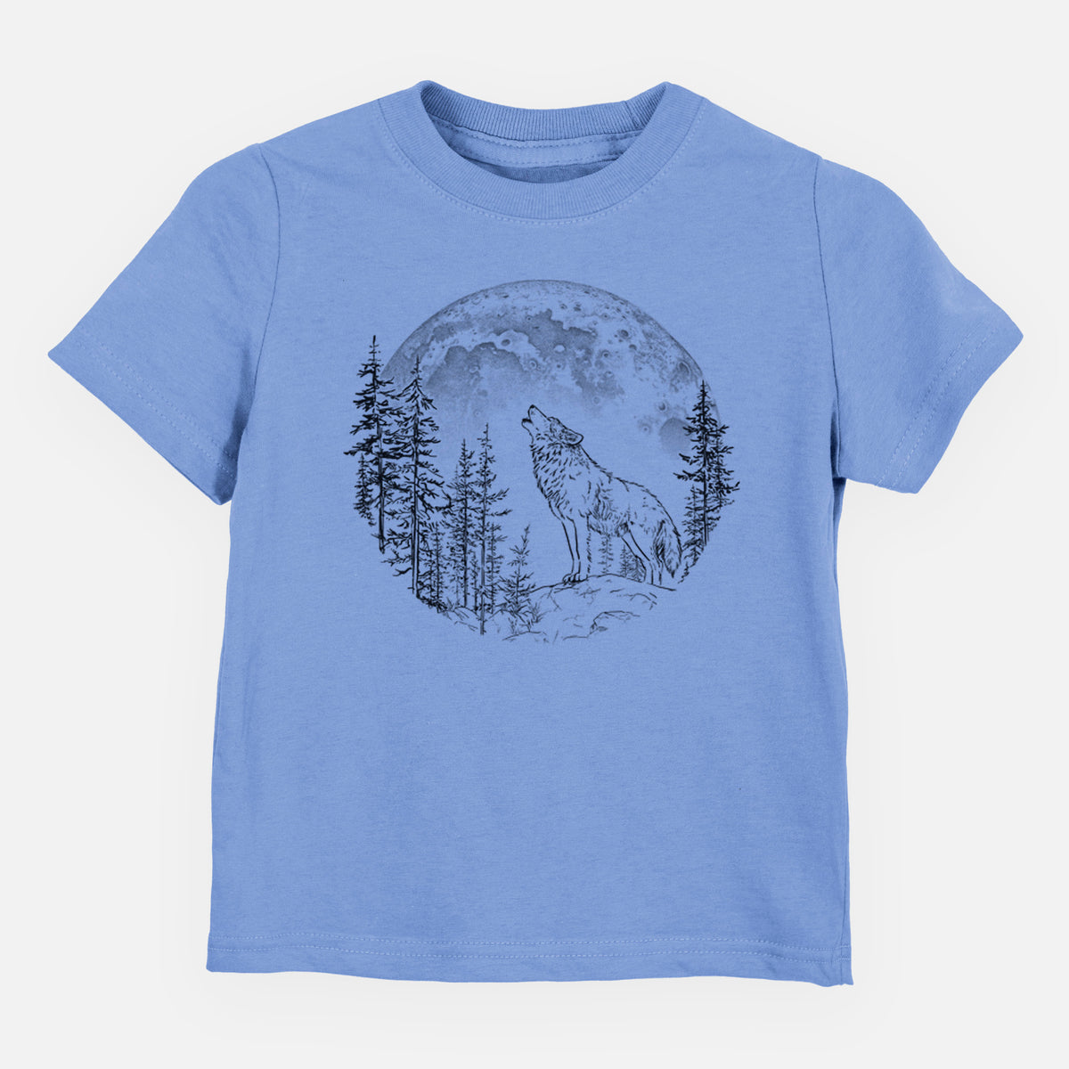 Wolf Howling at the Moon - Toddler/Youth Shirt