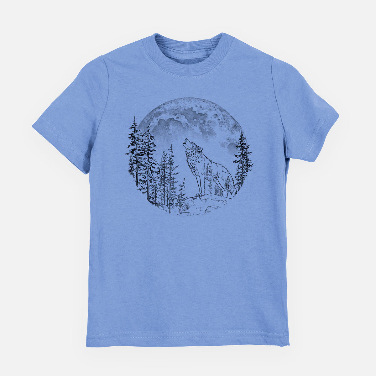 Wolf Howling at the Moon - Toddler/Youth Shirt