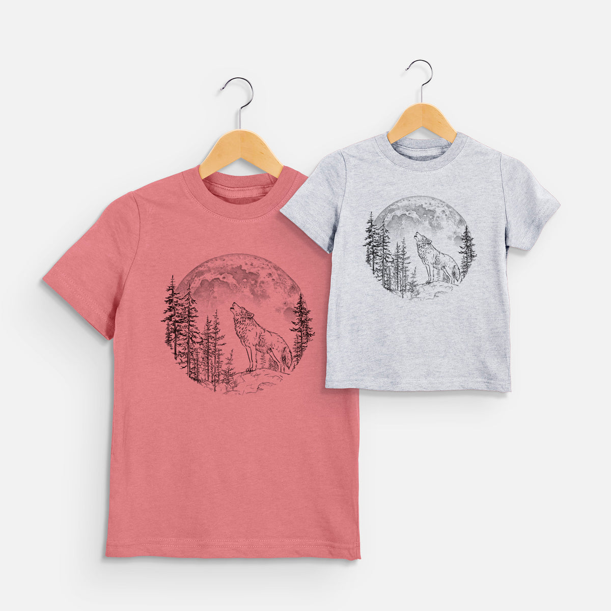 Wolf Howling at the Moon - Toddler/Youth Shirt