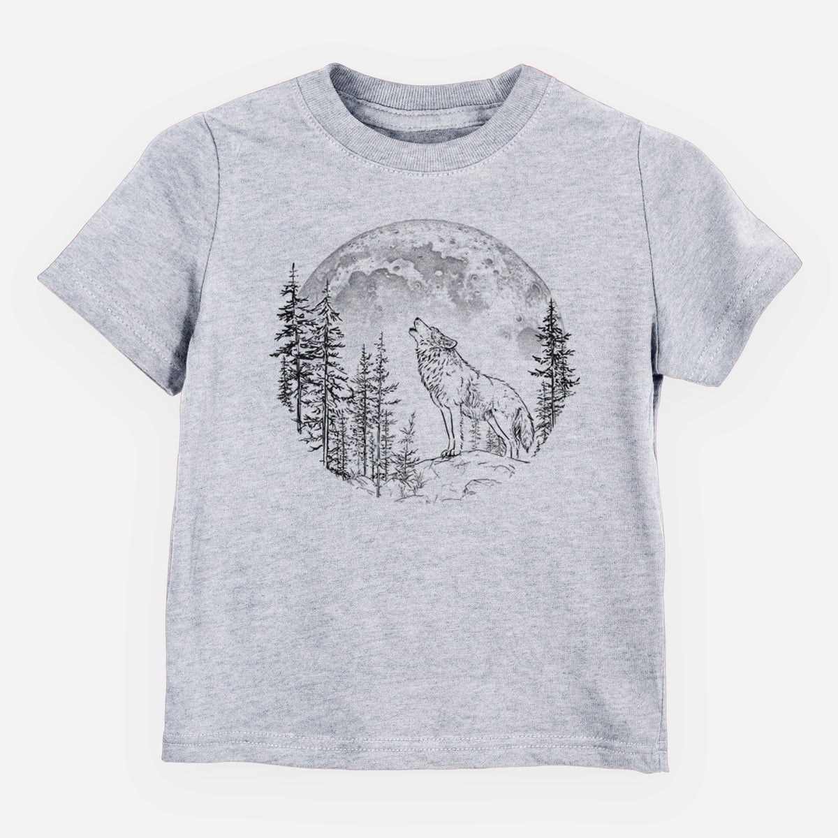 Wolf Howling at the Moon - Toddler/Youth Shirt