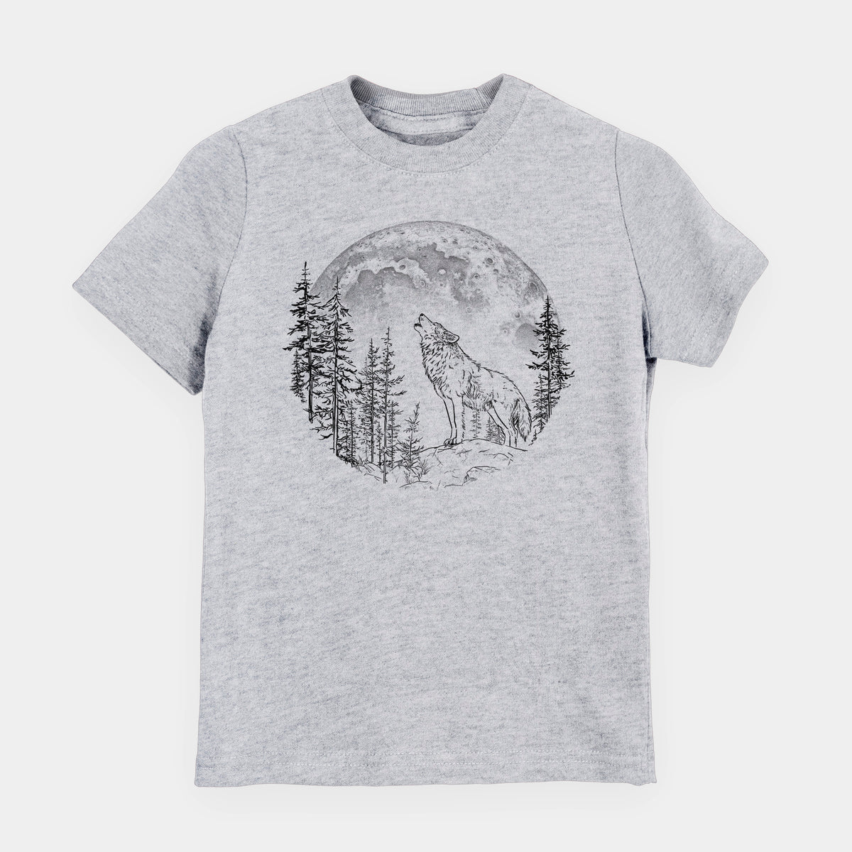 Wolf Howling at the Moon - Toddler/Youth Shirt