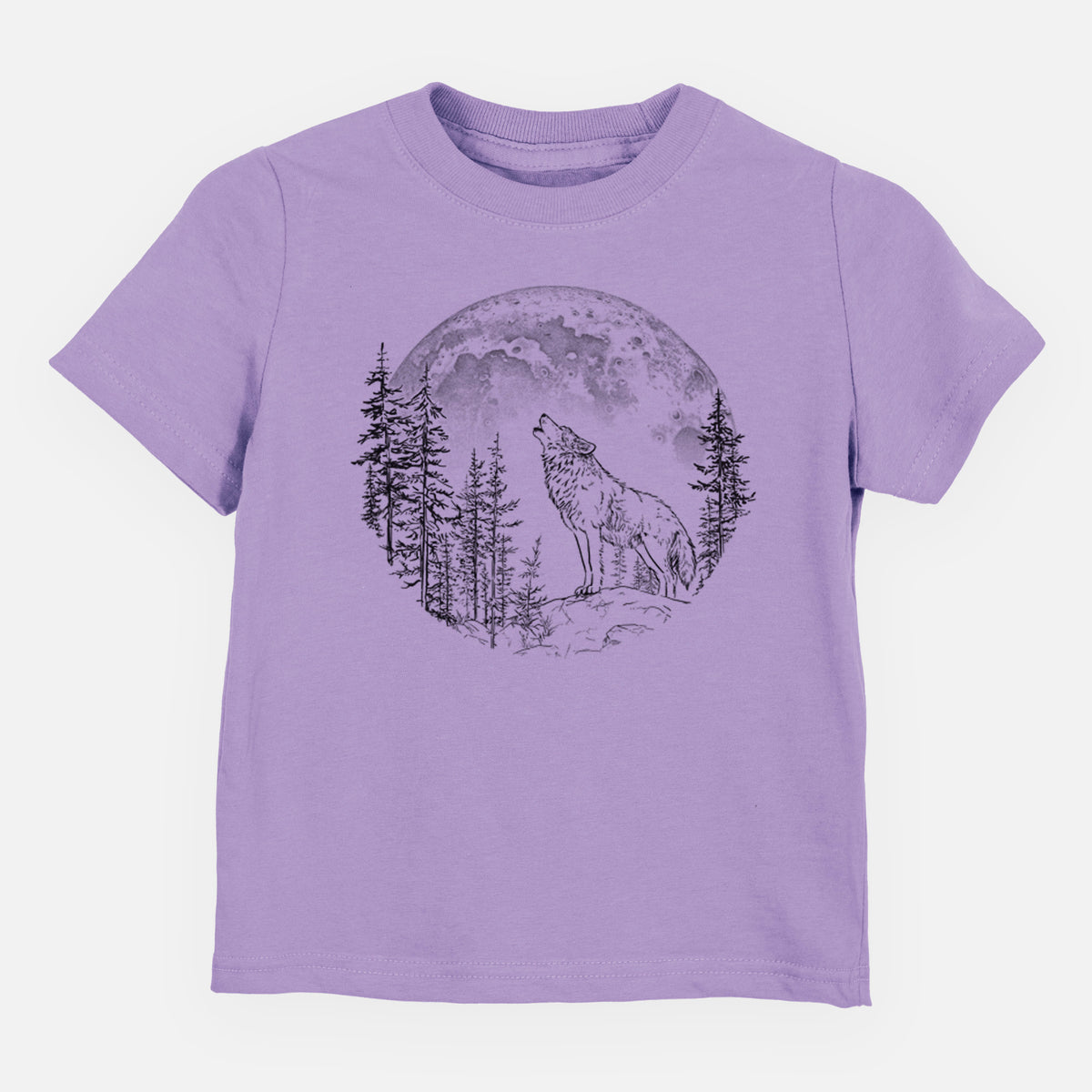 Wolf Howling at the Moon - Toddler/Youth Shirt