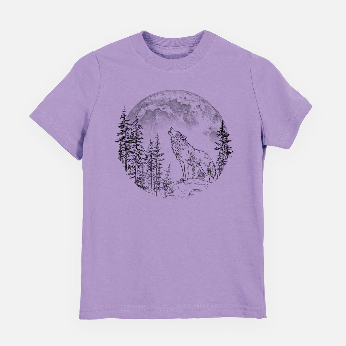 Wolf Howling at the Moon - Toddler/Youth Shirt