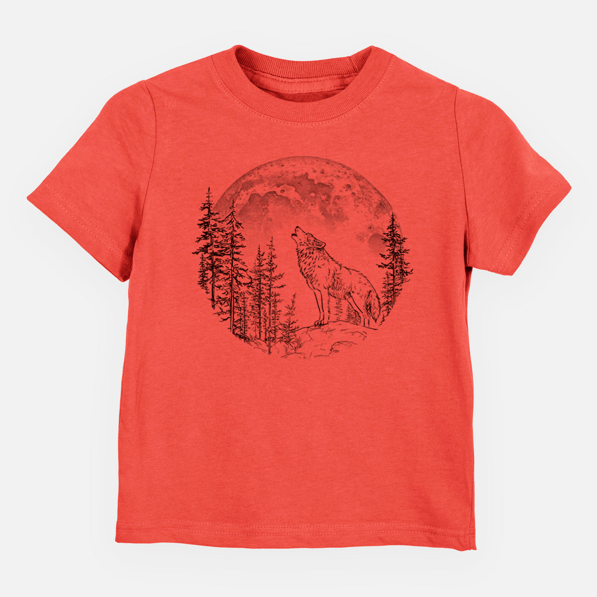 Wolf Howling at the Moon - Toddler/Youth Shirt