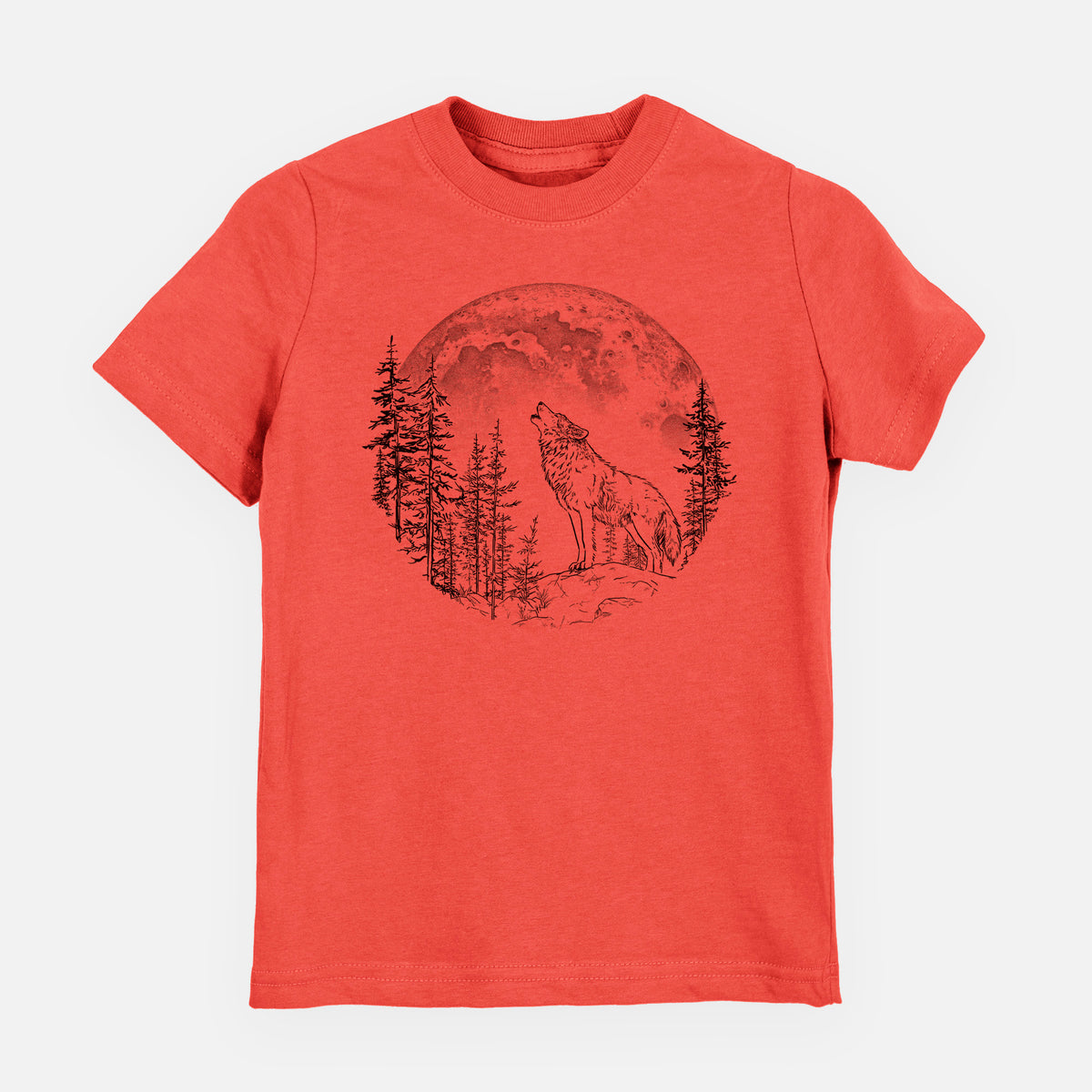Wolf Howling at the Moon - Toddler/Youth Shirt