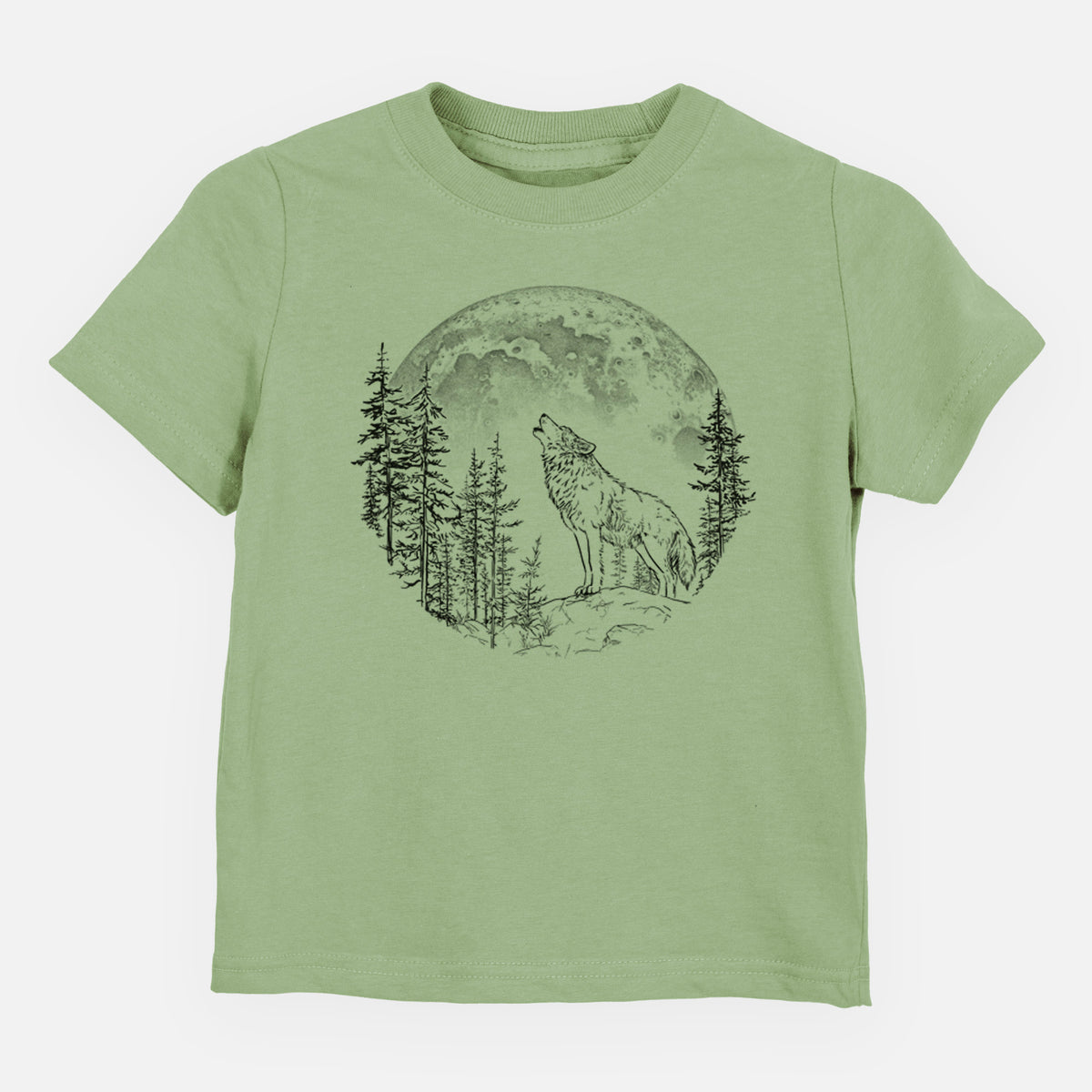Wolf Howling at the Moon - Toddler/Youth Shirt