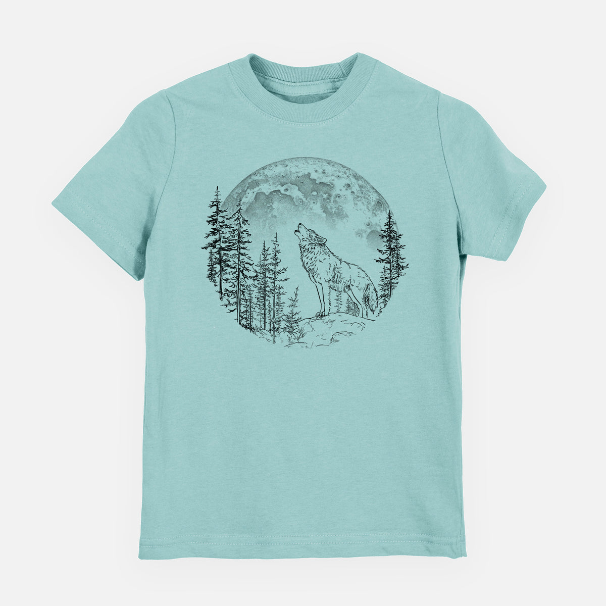 Wolf Howling at the Moon - Toddler/Youth Shirt