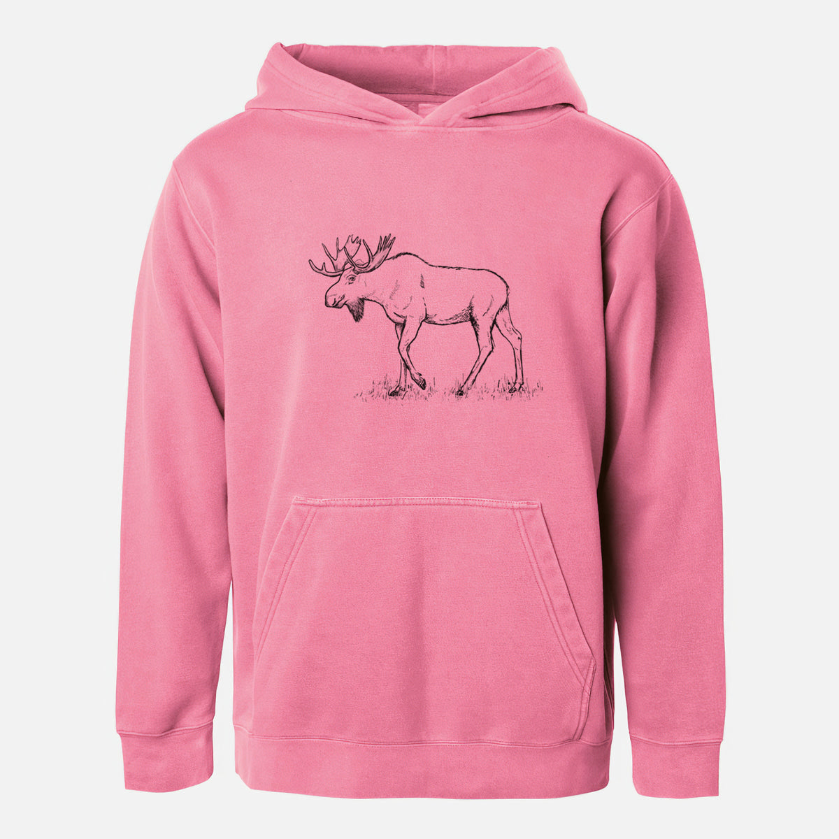 Bull Moose - Alces alces - Youth Pigment Dyed Hoodie