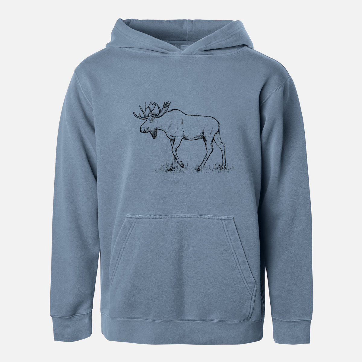 Bull Moose - Alces alces - Youth Pigment Dyed Hoodie