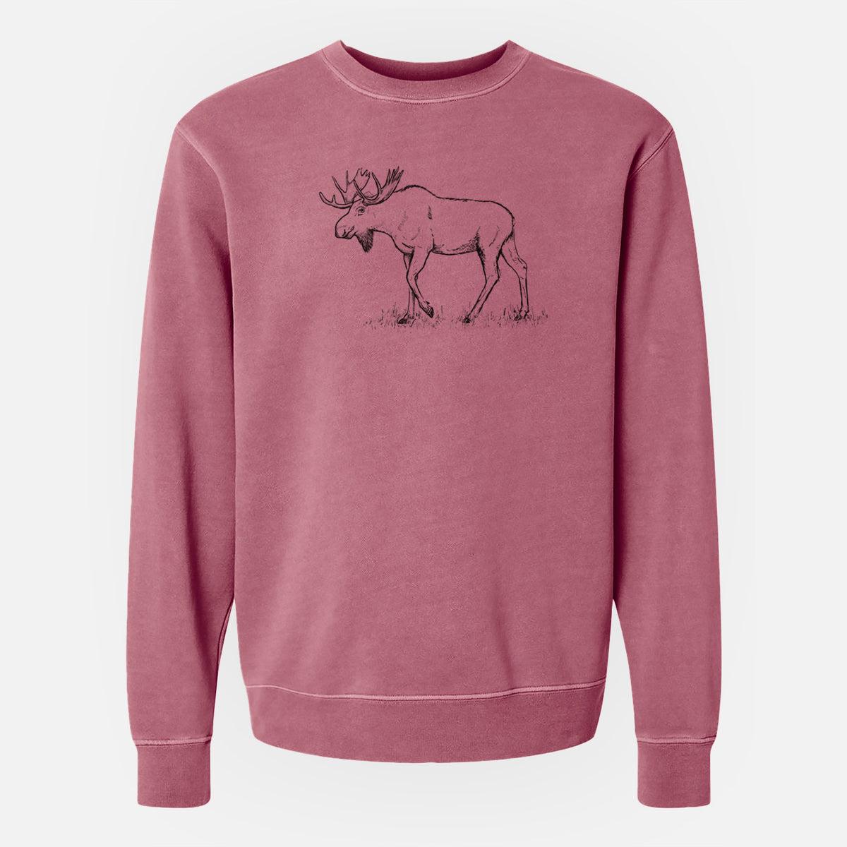 Bull Moose - Alces alces - Unisex Pigment Dyed Crew Sweatshirt