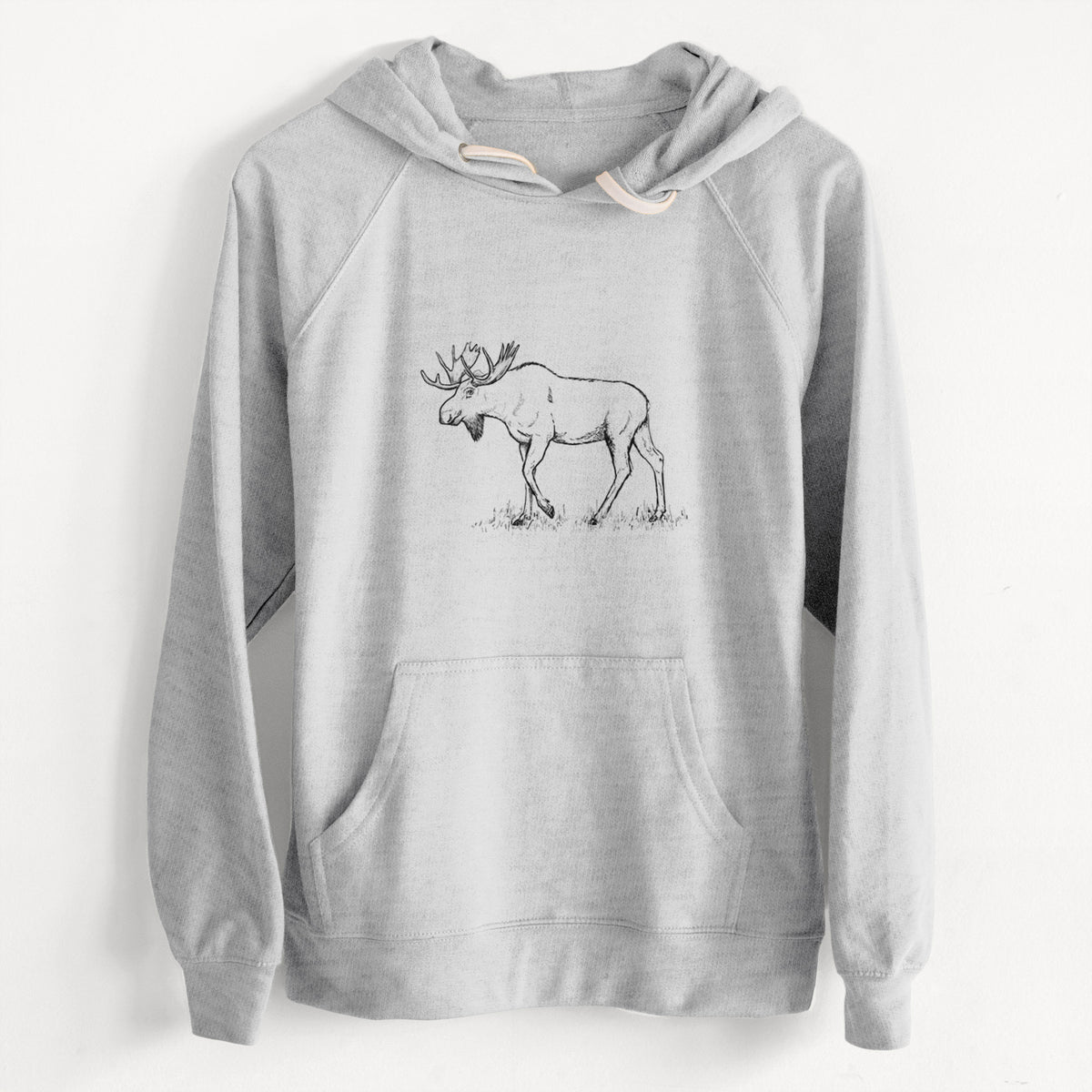 CLEARANCE - Bull Moose - Alces alces  - Unisex Slim Fit Loopback Terry Hoodie