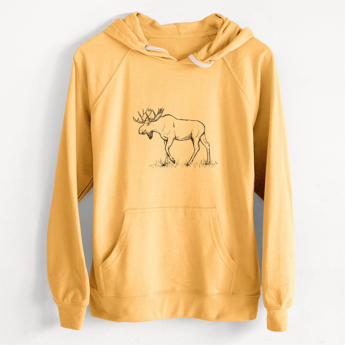 CLEARANCE - Bull Moose - Alces alces  - Unisex Slim Fit Loopback Terry Hoodie