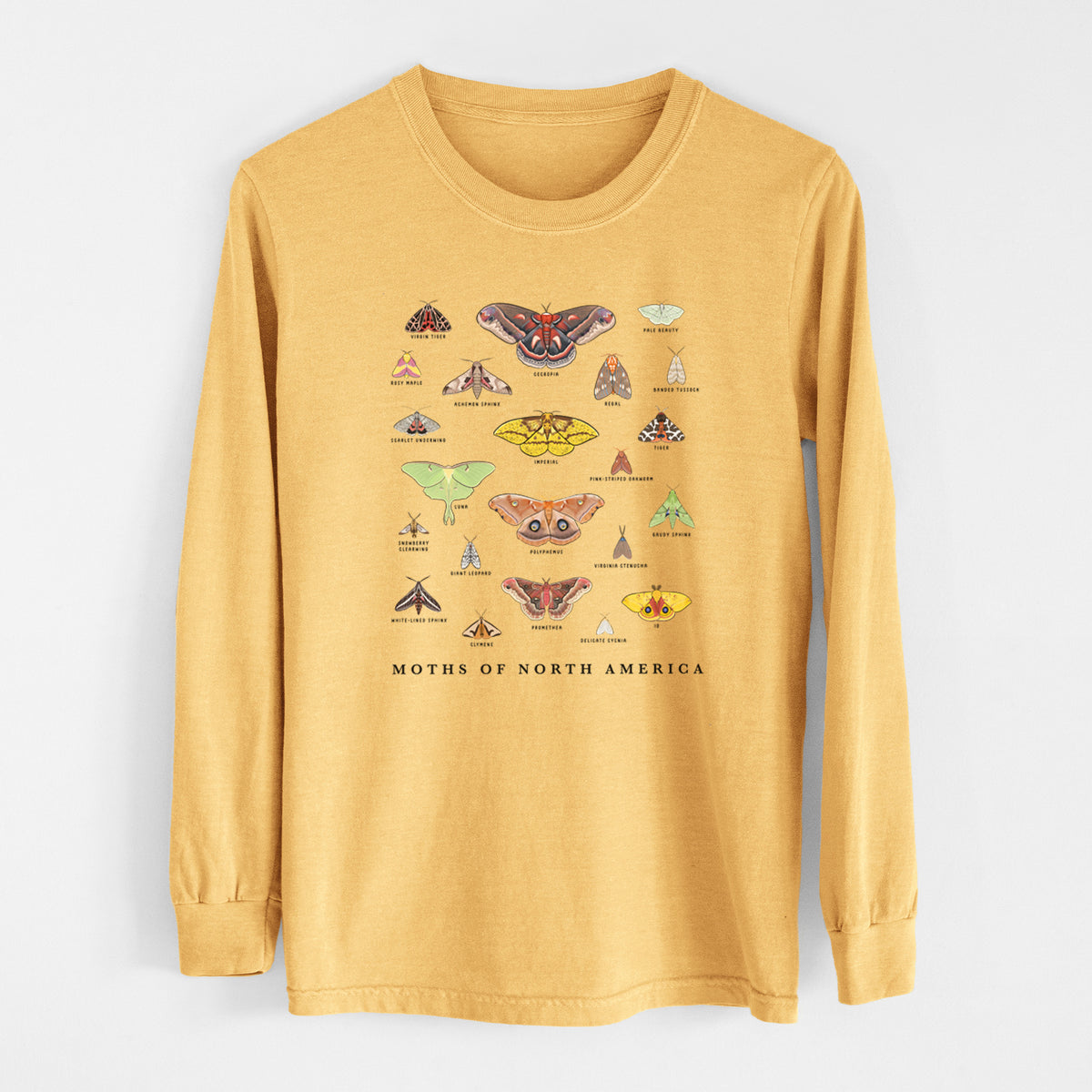 Moths of North America - Heavyweight 100% Cotton Long Sleeve