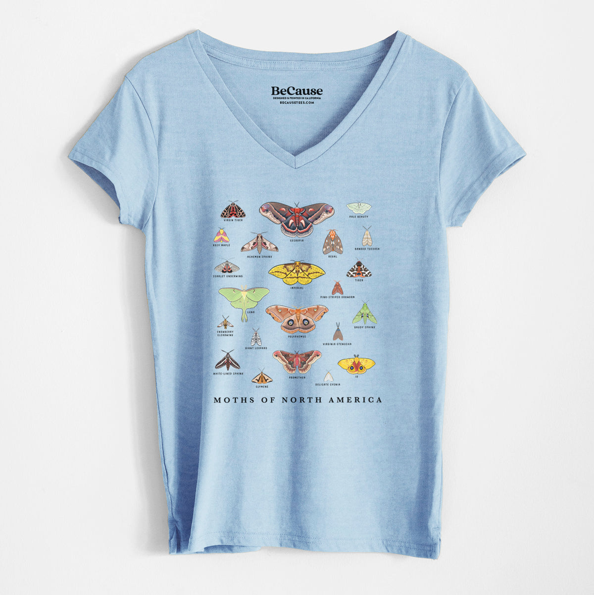 Moths of North America - Women&#39;s 100% Recycled V-neck