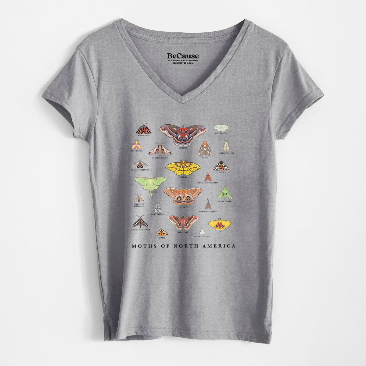 Moths of North America - Women&#39;s 100% Recycled V-neck