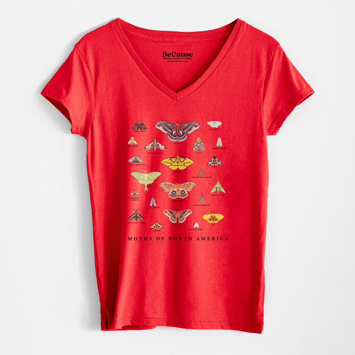 Moths of North America - Women&#39;s 100% Recycled V-neck