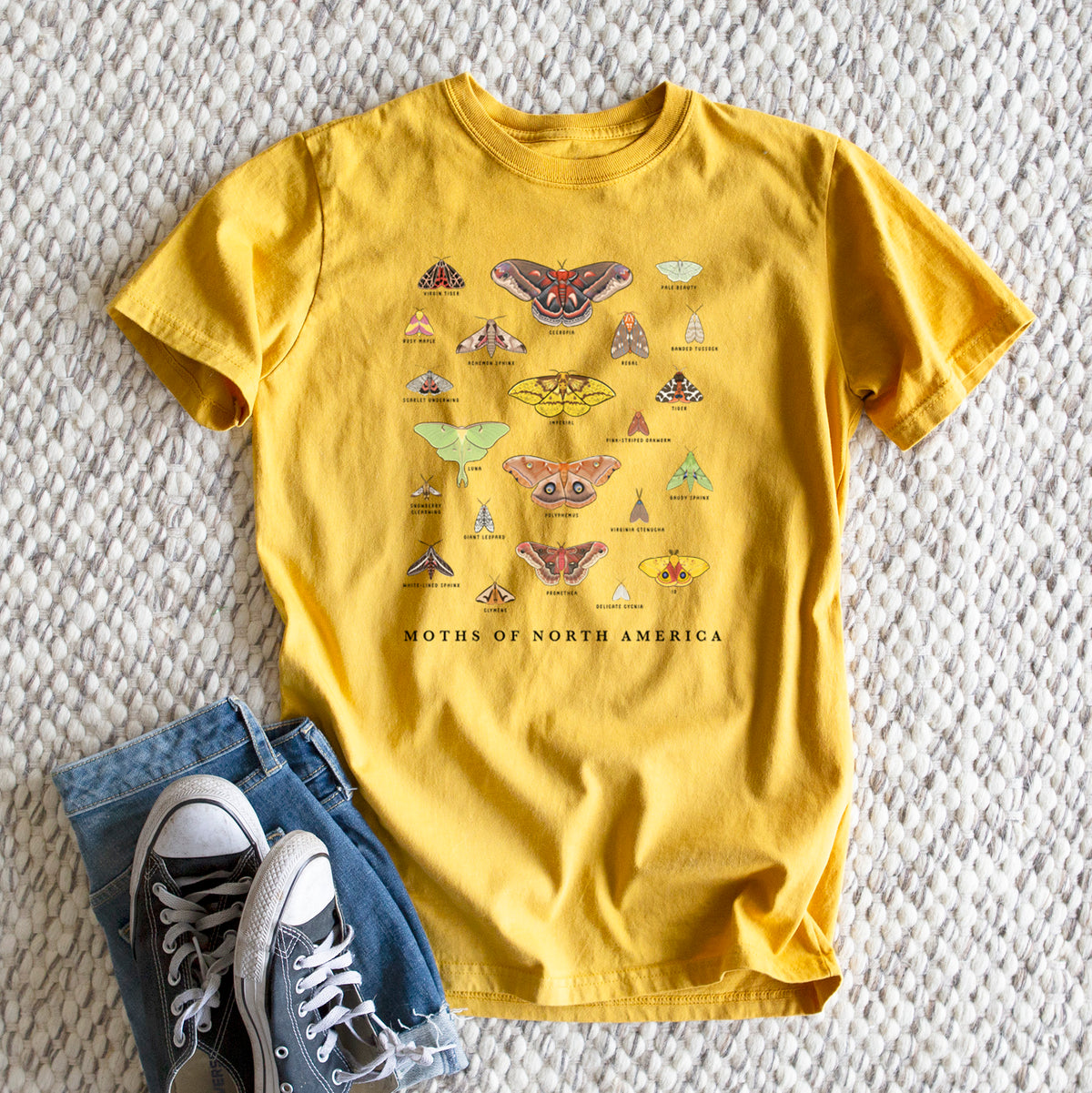 Moths of North America - Heavyweight Men&#39;s 100% Organic Cotton Tee