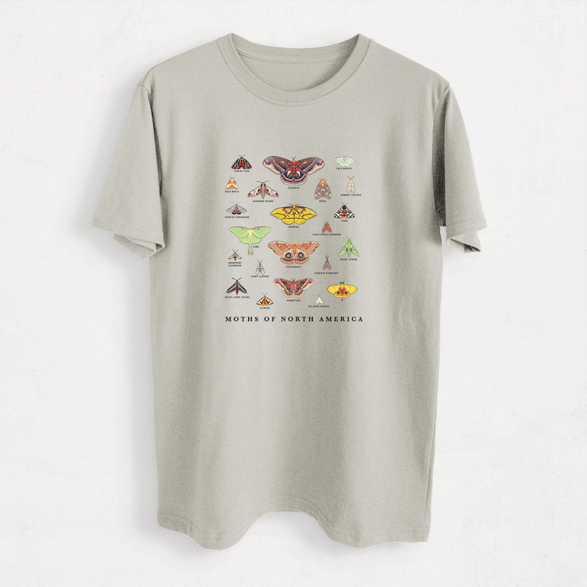 Moths of North America - Heavyweight Men&#39;s 100% Organic Cotton Tee