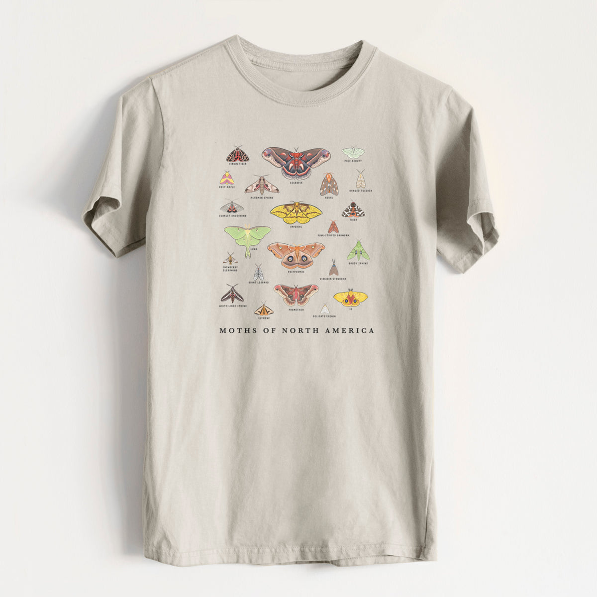 Moths of North America - Heavyweight Men&#39;s 100% Organic Cotton Tee