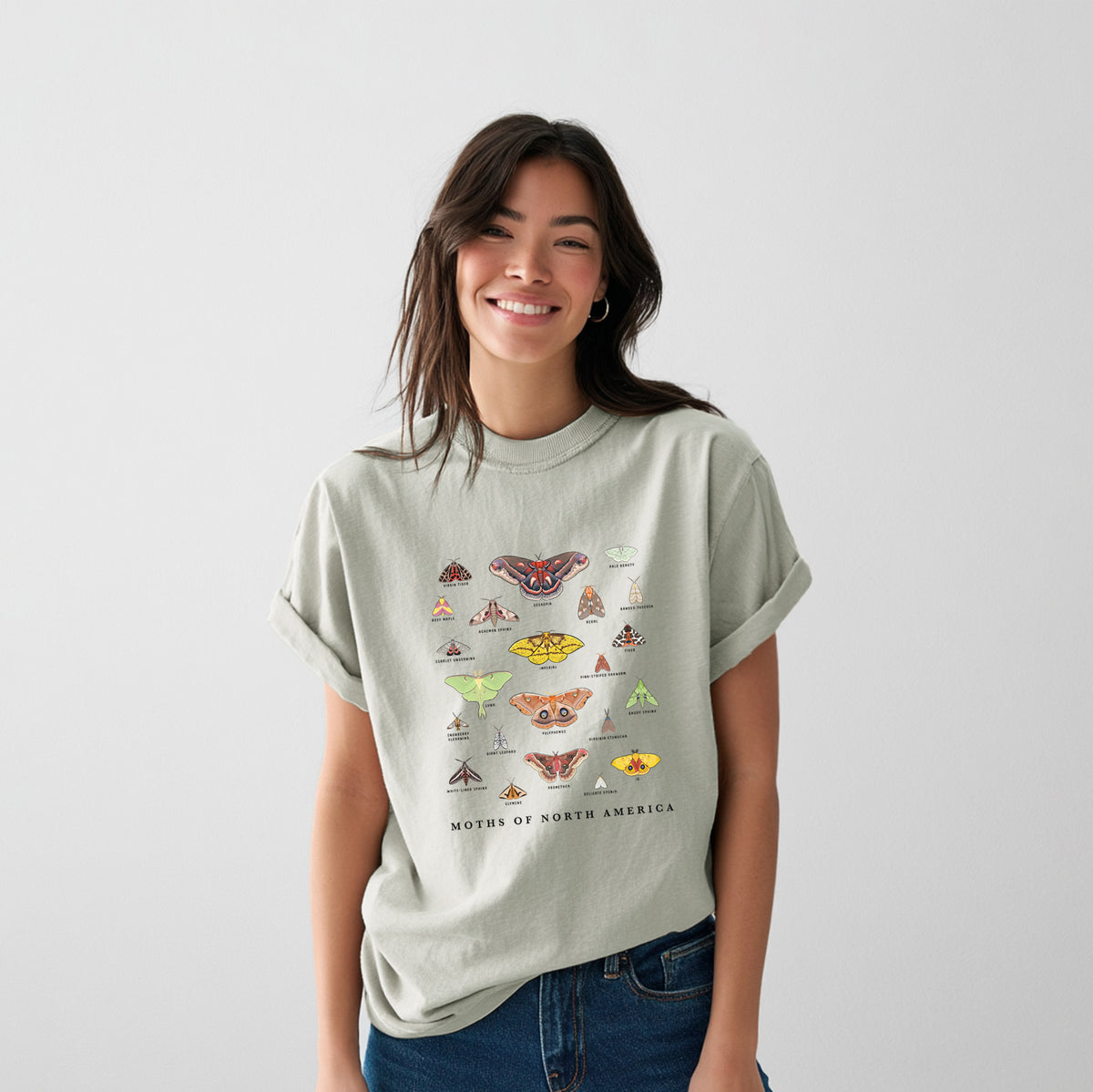 Moths of North America - Heavyweight Men&#39;s 100% Organic Cotton Tee
