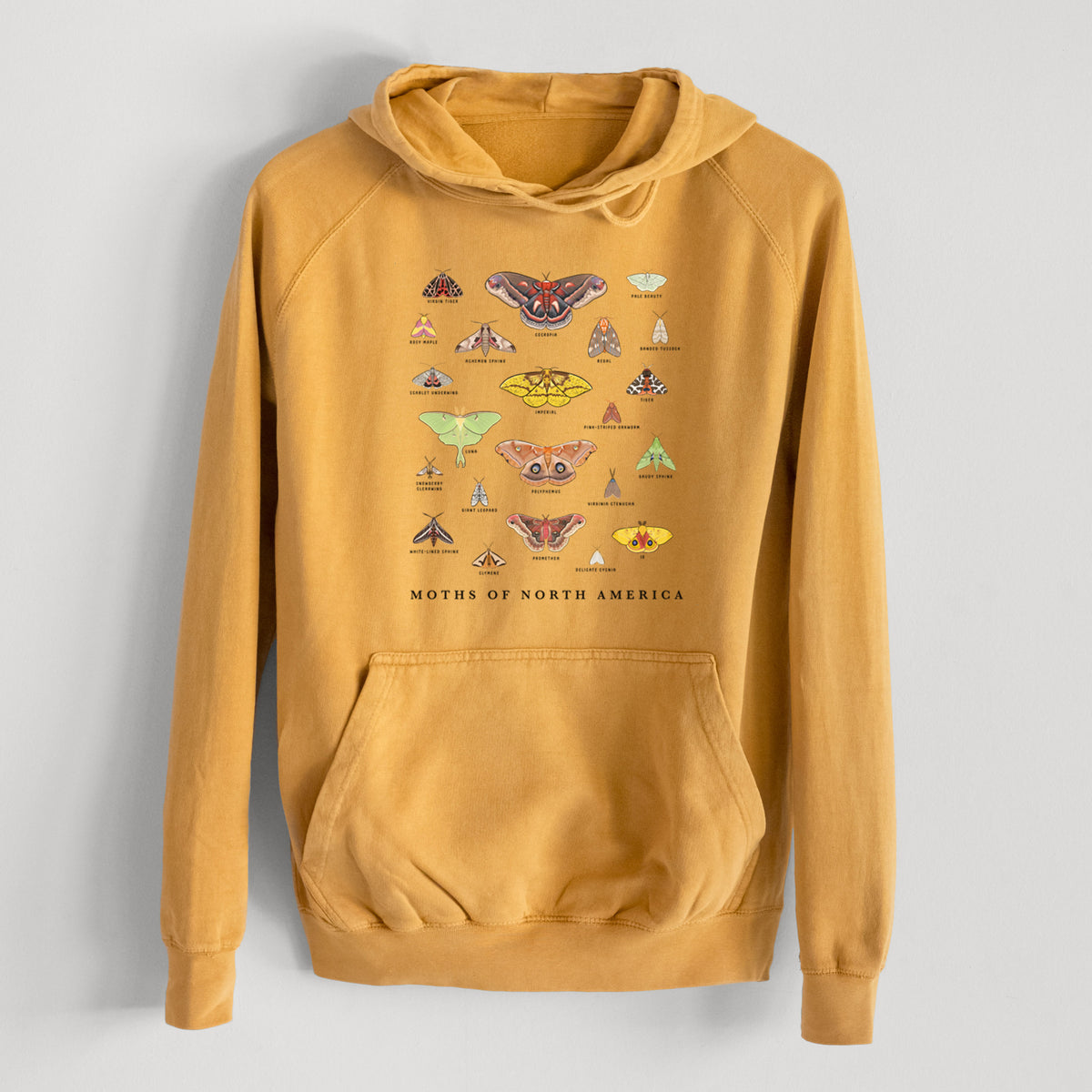 Moths of North America  - Mid-Weight Unisex Vintage 100% Cotton Hoodie