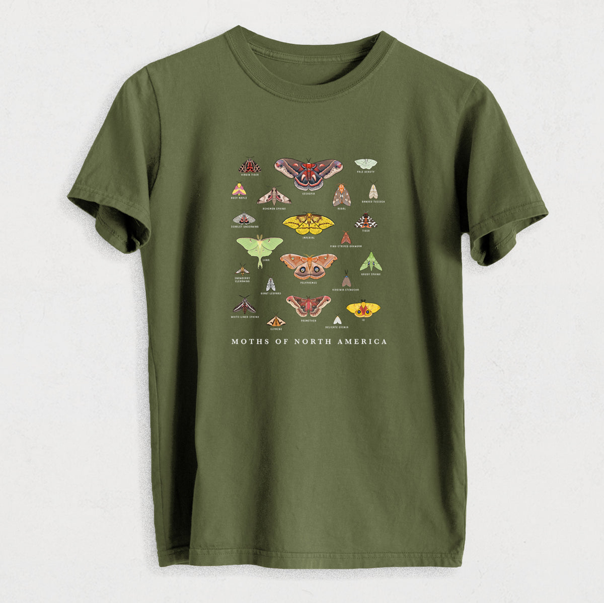 Moths of North America - Heavyweight Men&#39;s 100% Organic Cotton Tee
