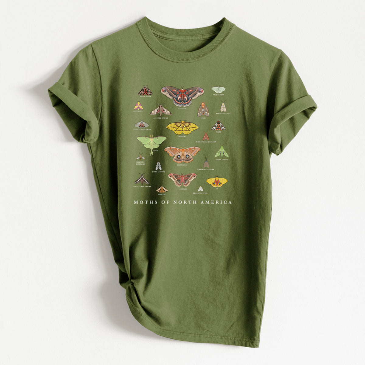 Moths of North America - Heavyweight Men&#39;s 100% Organic Cotton Tee