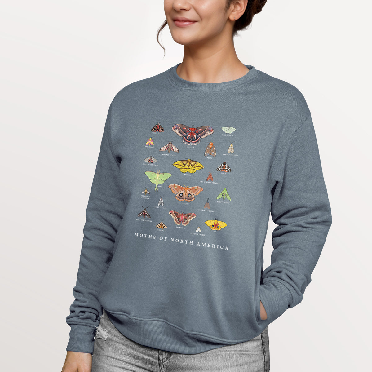 Moths of North America  - Unisex Reclaimed Crewneck Sweatshirt